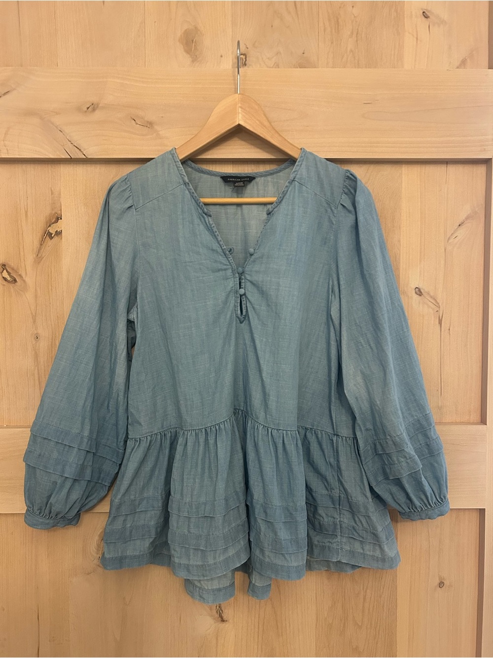 American Eagle Outfitters Light Blue Peasant Tunic